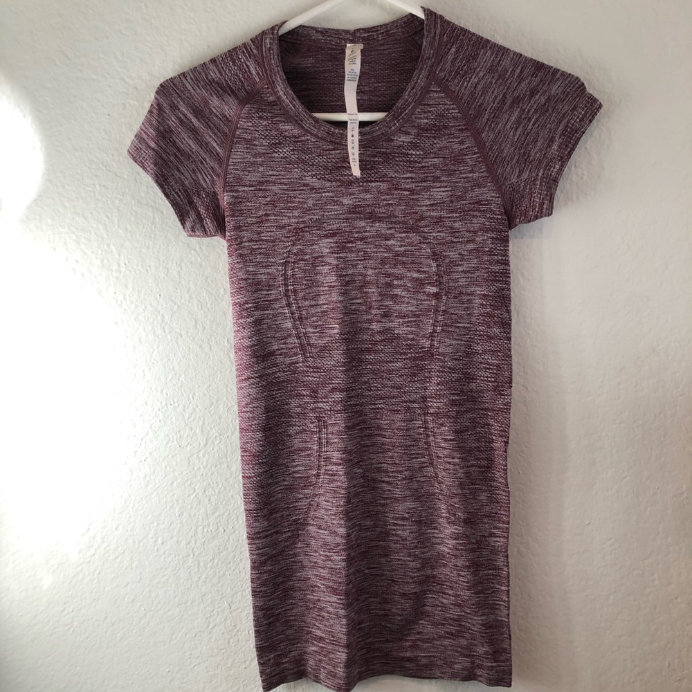 Lululemon Purple & White Workout T Shirt